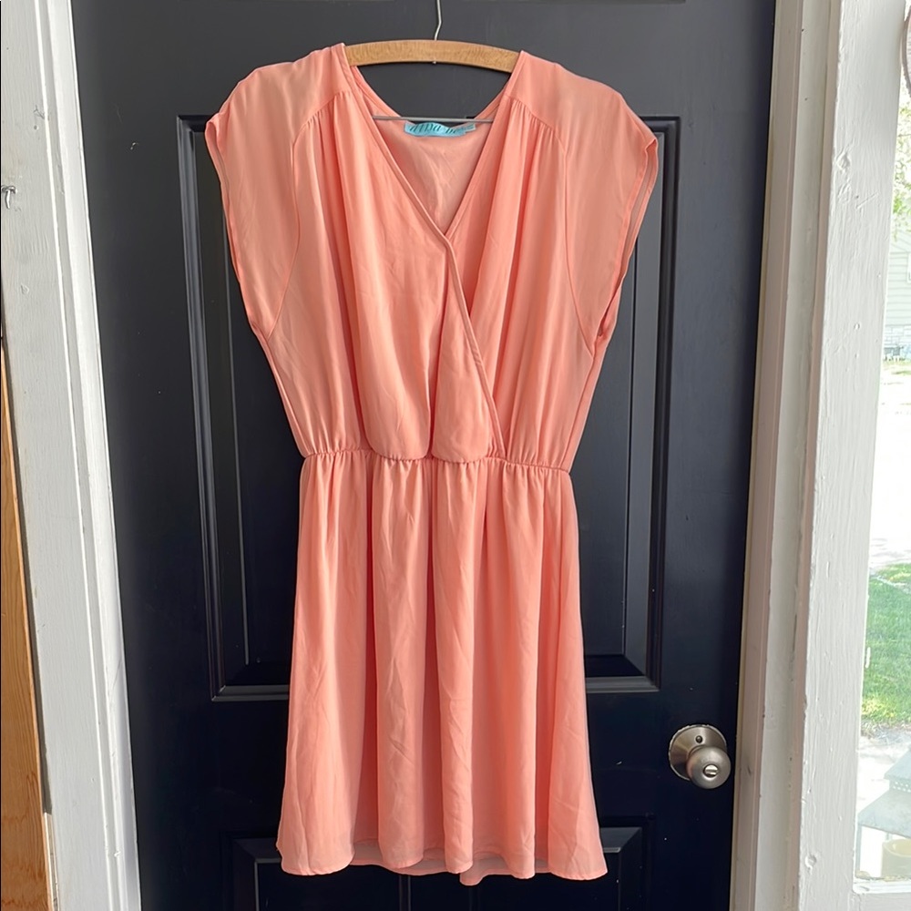 Peach Wrap Dress